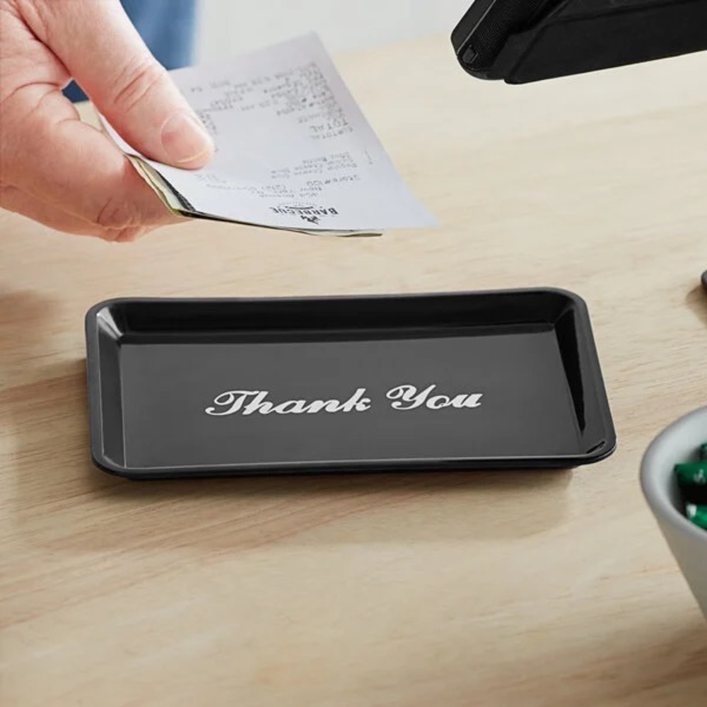 (12) Black Thank You Tray